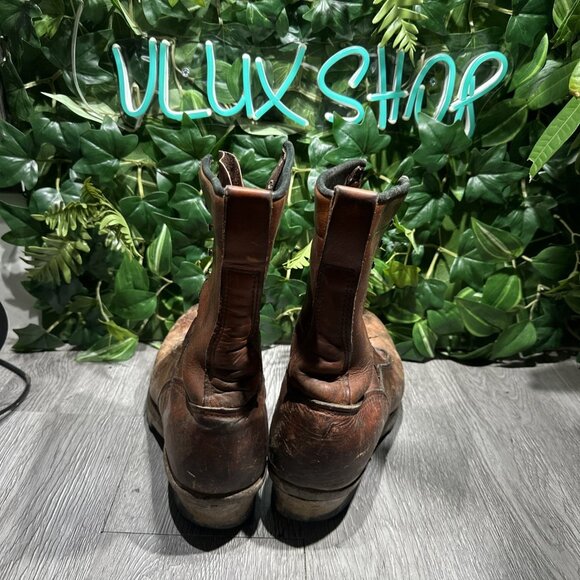VTG Red Wing Logger Work Boots sz 9 US Brown Leather Vibram Soles Soft Toe main image 9